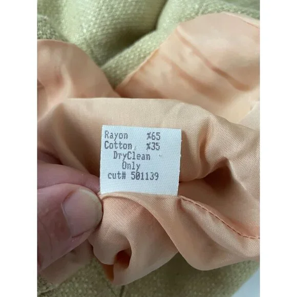 Vintage Rina Rossi Women's Tan Short-Sleeve Blazer Decorative Buttons Size 8 - Picture 7 of 7